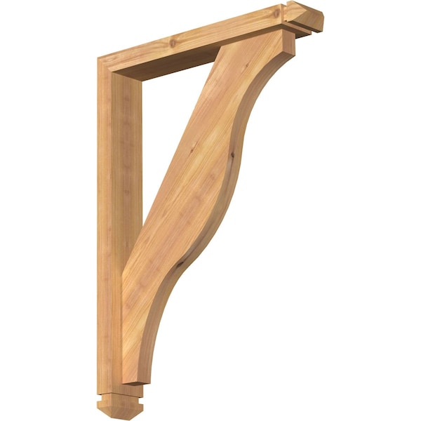 Ekena Millwork Funston Arts and Crafts Smooth Bracket w/ Offset Brace, Western Red Cedar, 3 1/2"W x 20"D x 28"H BKT0402X20X28FST03SWR - main